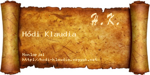 Hódi Klaudia névjegykártya